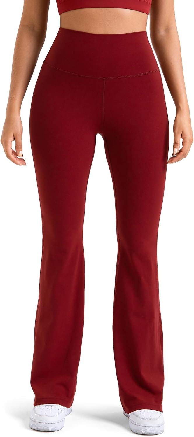 image:imageColorfulkoala Womens Dreamlux Workout Flared Leggings High Waisted Wide Leg Bootcut Yoga Pants 295 315 InseamCabernet