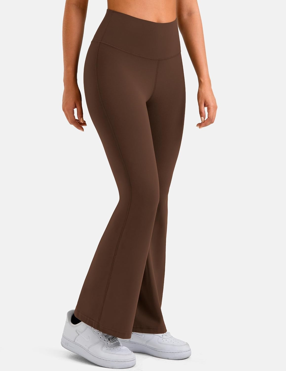 image:imageColorfulkoala Womens Dreamlux Workout Flared Leggings High Waisted Wide Leg Bootcut Yoga Pants 295 315 InseamCocoa