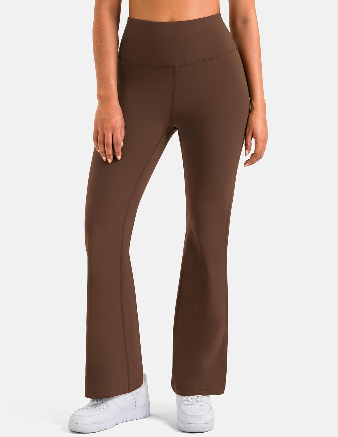 image:imageColorfulkoala Womens Dreamlux Workout Flared Leggings High Waisted Wide Leg Bootcut Yoga Pants 295 315 InseamCocoa