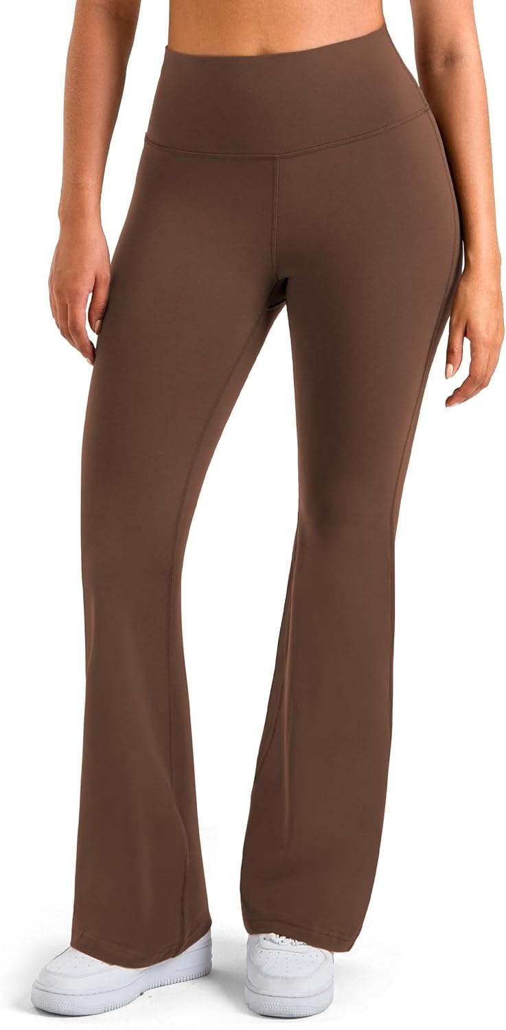 image:imageColorfulkoala Womens Dreamlux Workout Flared Leggings High Waisted Wide Leg Bootcut Yoga Pants 295 315 InseamCocoa