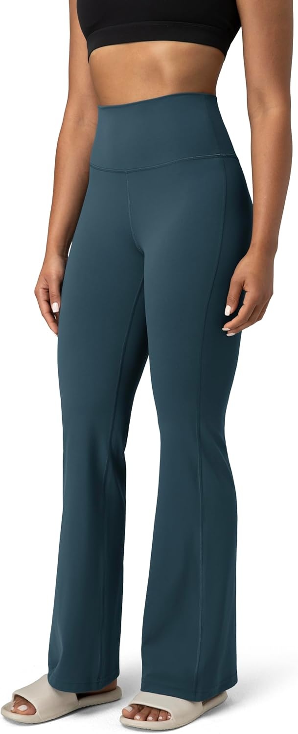 image:imageColorfulkoala Womens Dreamlux Workout Flared Leggings High Waisted Wide Leg Bootcut Yoga Pants 295 315 InseamDark Jasper