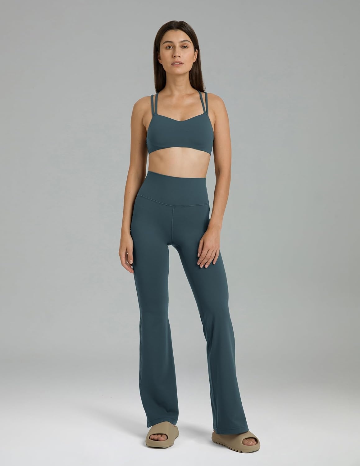 image:imageColorfulkoala Womens Dreamlux Workout Flared Leggings High Waisted Wide Leg Bootcut Yoga Pants 295 315 InseamDark Jasper