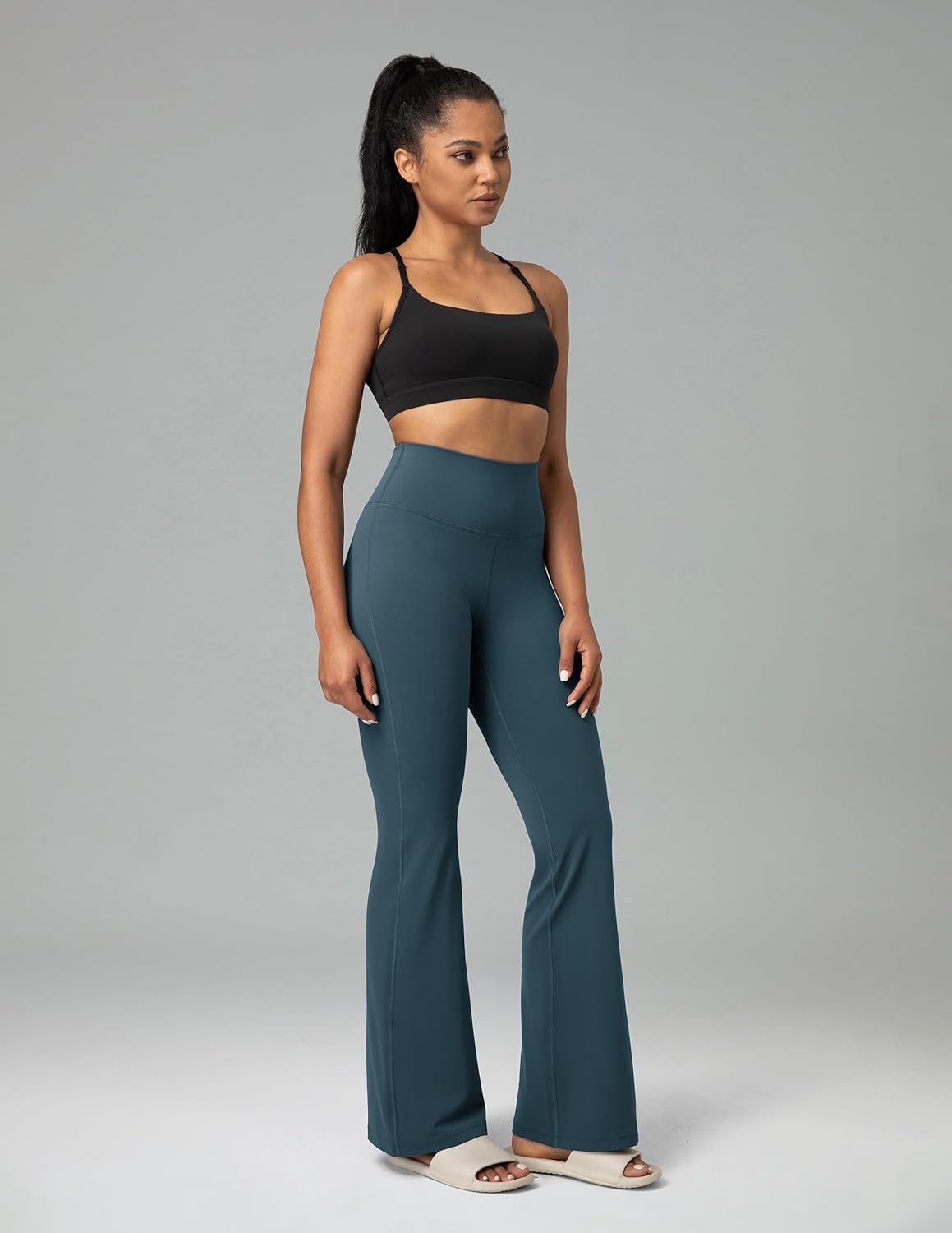 image:imageColorfulkoala Womens Dreamlux Workout Flared Leggings High Waisted Wide Leg Bootcut Yoga Pants 295 315 InseamDark Jasper