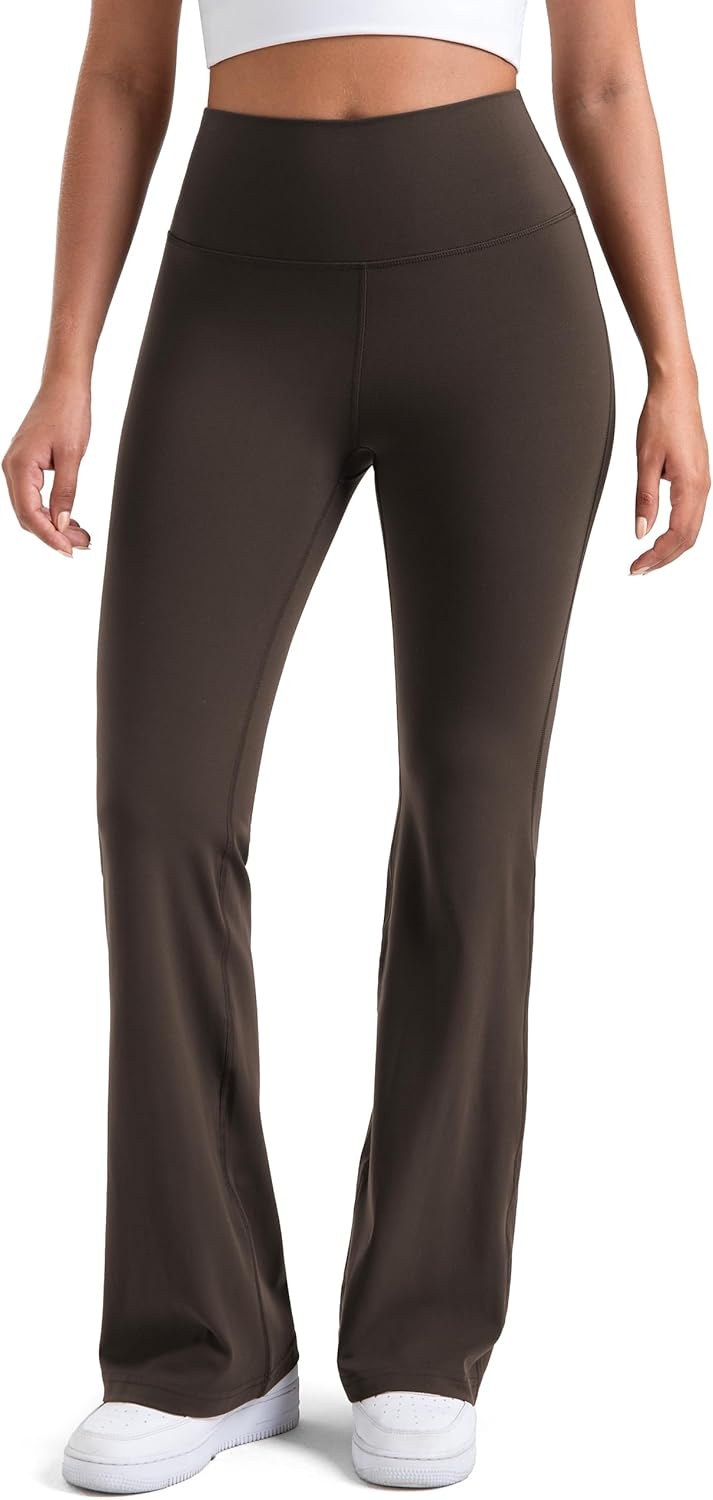 image:imageColorfulkoala Womens Dreamlux Workout Flared Leggings High Waisted Wide Leg Bootcut Yoga Pants 295 315 InseamEspresso