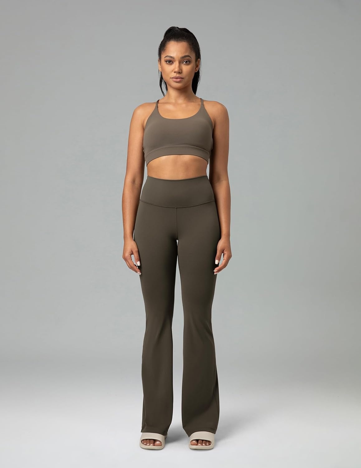 image:imageColorfulkoala Womens Dreamlux Workout Flared Leggings High Waisted Wide Leg Bootcut Yoga Pants 295 315 InseamMajor Brown