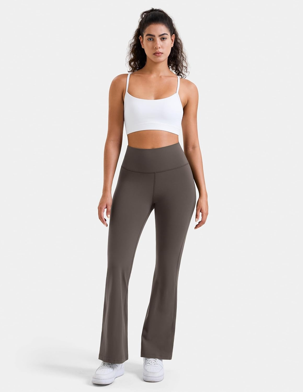 image:imageColorfulkoala Womens Dreamlux Workout Flared Leggings High Waisted Wide Leg Bootcut Yoga Pants 295 315 InseamMajor Brown