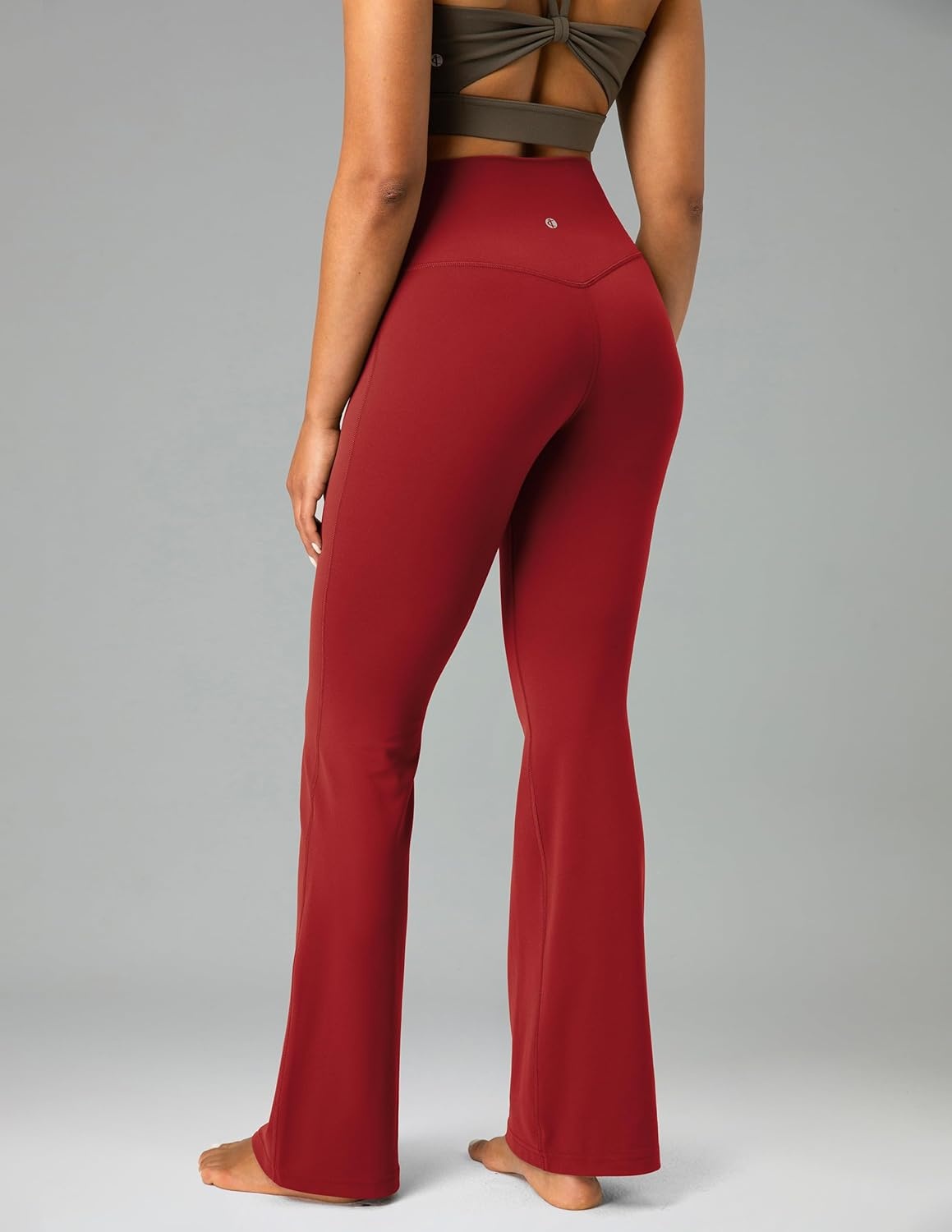 image:imageColorfulkoala Womens Dreamlux Workout Flared Leggings High Waisted Wide Leg Bootcut Yoga Pants 295 315 InseamMerlot