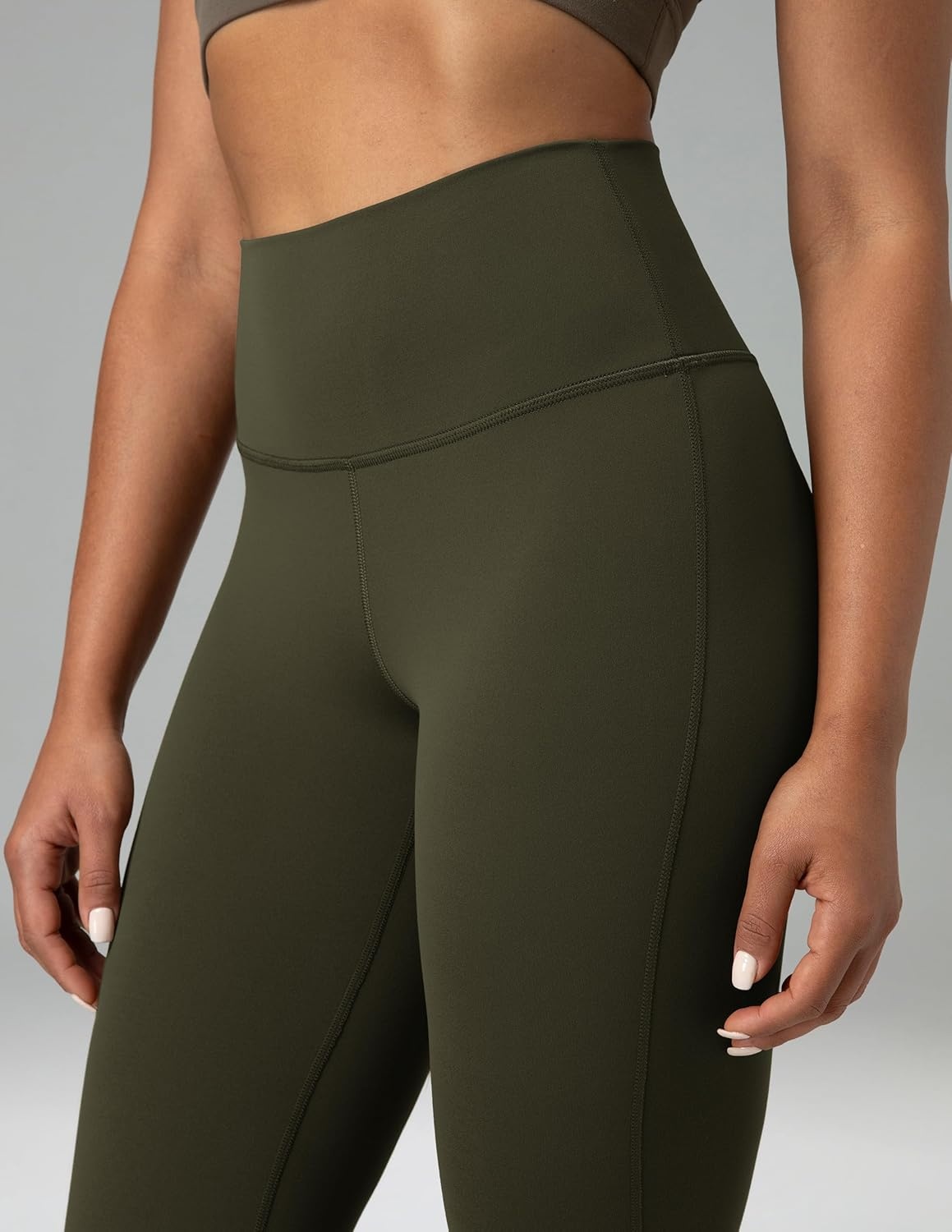 image:imageColorfulkoala Womens Dreamlux Workout Flared Leggings High Waisted Wide Leg Bootcut Yoga Pants 295 315 InseamOlive
