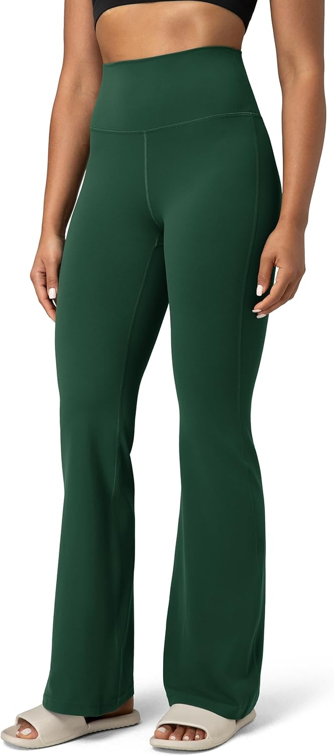 image:imageColorfulkoala Womens Dreamlux Workout Flared Leggings High Waisted Wide Leg Bootcut Yoga Pants 295 315 InseamPine Grove
