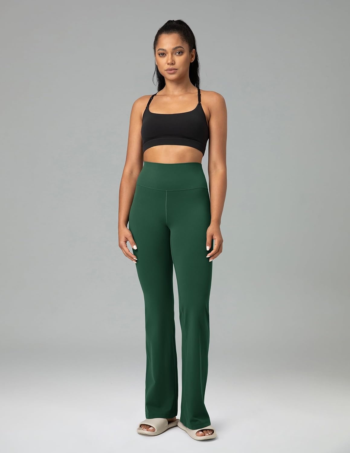 image:imageColorfulkoala Womens Dreamlux Workout Flared Leggings High Waisted Wide Leg Bootcut Yoga Pants 295 315 InseamPine Grove