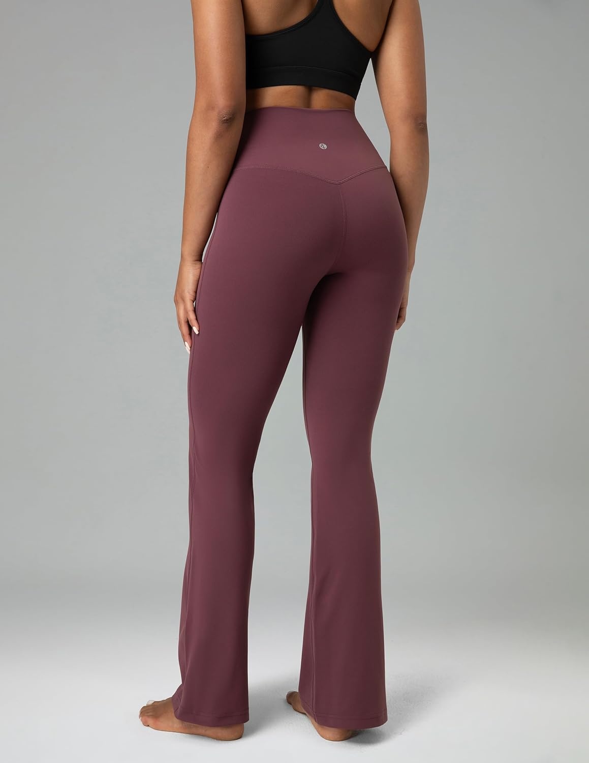 image:imageColorfulkoala Womens Dreamlux Workout Flared Leggings High Waisted Wide Leg Bootcut Yoga Pants 295 315 InseamPlum Red