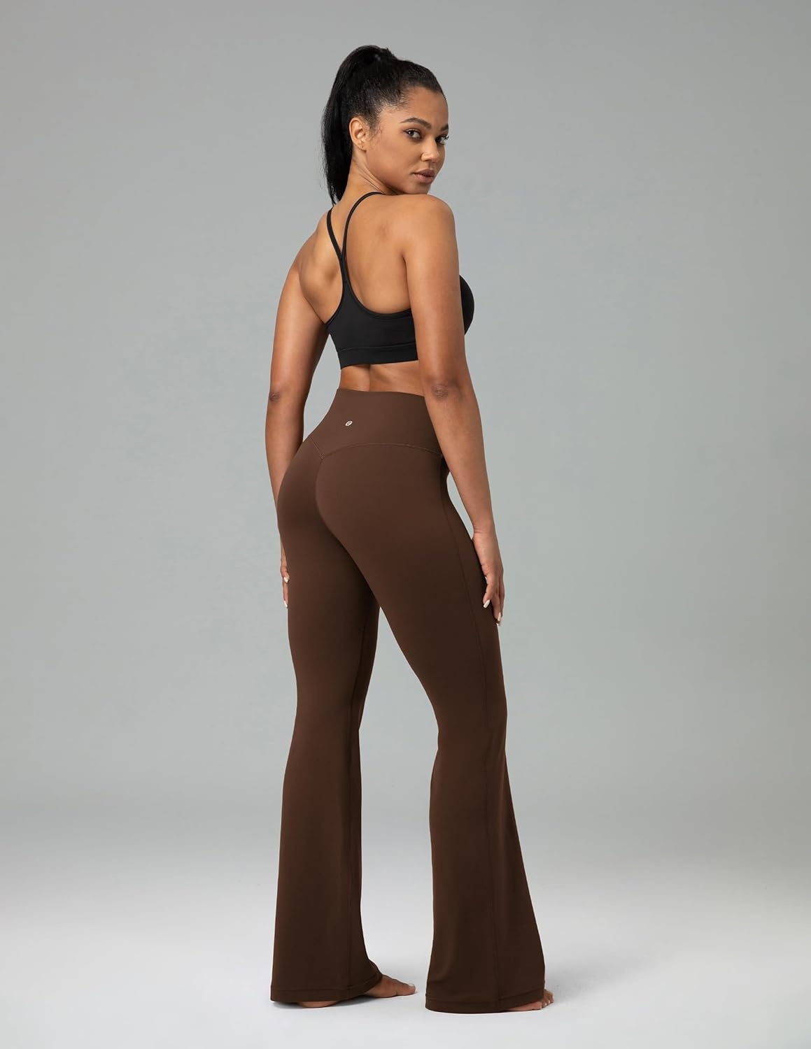 image:imageColorfulkoala Womens Dreamlux Workout Flared Leggings High Waisted Wide Leg Bootcut Yoga Pants 295 315 InseamRoasted Chestnut