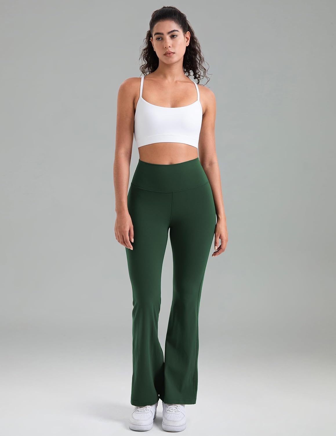 image:imageColorfulkoala Womens Dreamlux Workout Flared Leggings High Waisted Wide Leg Bootcut Yoga Pants 295 315 InseamRosin