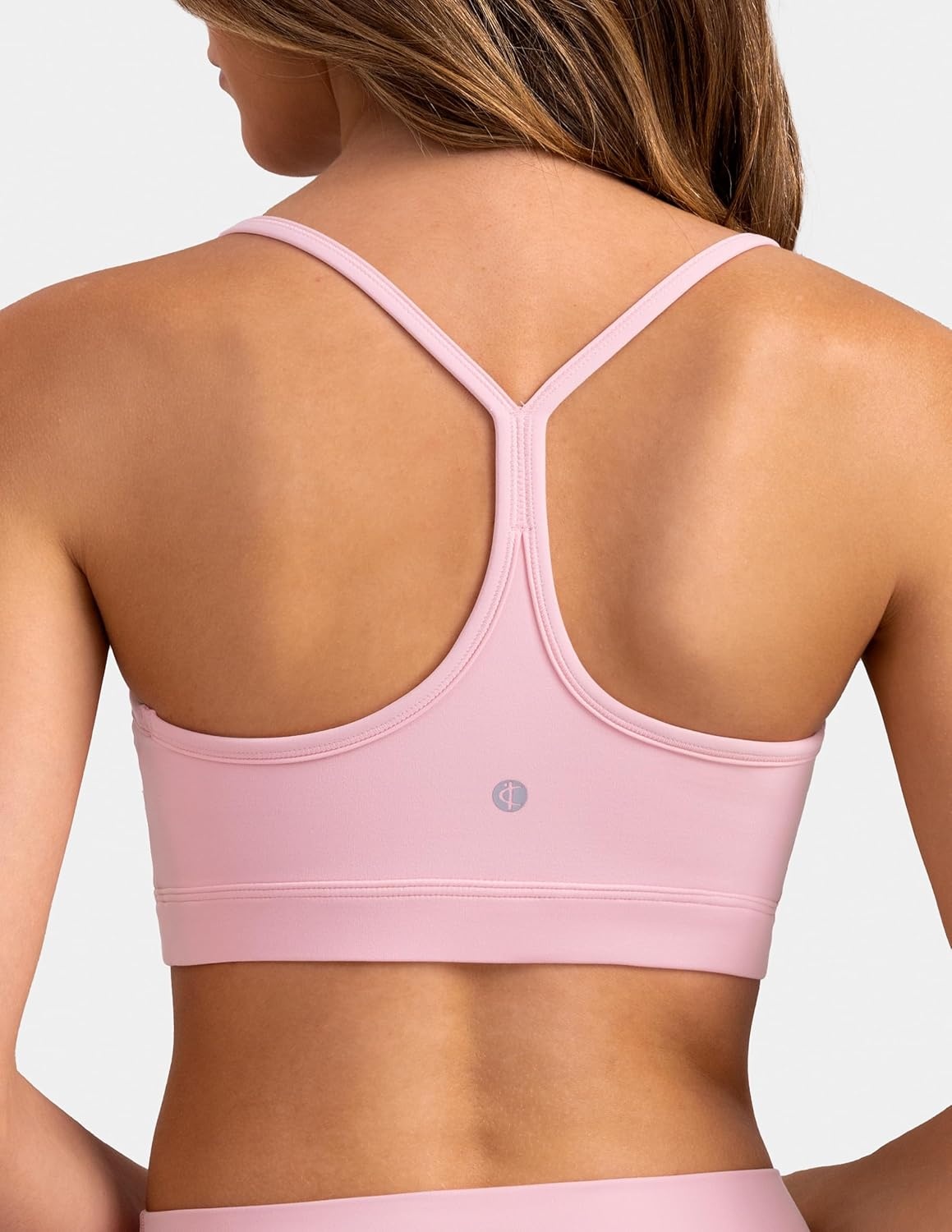 image:imageColorfulkoala Womens Dreamlux Y Back Sports Bra Low Impact Padded Workout Top with Built in Bra AC CupsBarely Pink