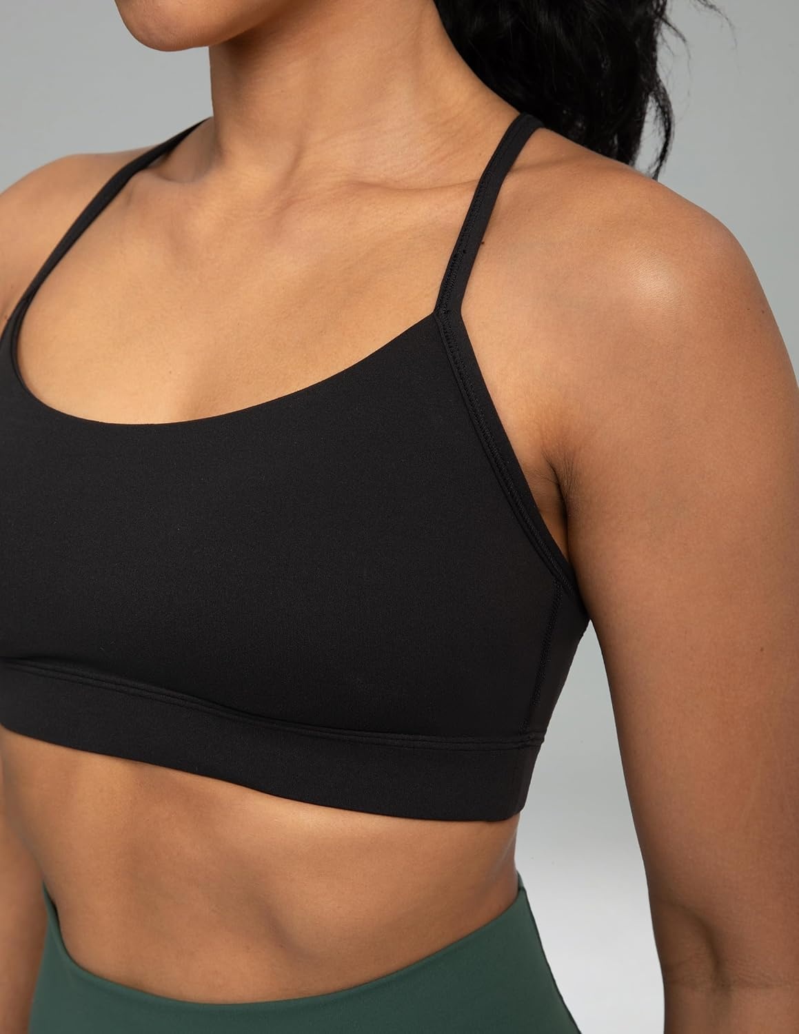 image:imageColorfulkoala Womens Dreamlux Y Back Sports Bra Low Impact Padded Workout Top with Built in Bra AC CupsBlack
