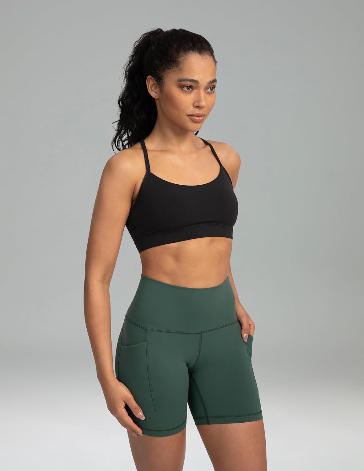 image:imageColorfulkoala Womens Dreamlux Y Back Sports Bra Low Impact Padded Workout Top with Built in Bra AC CupsBlack