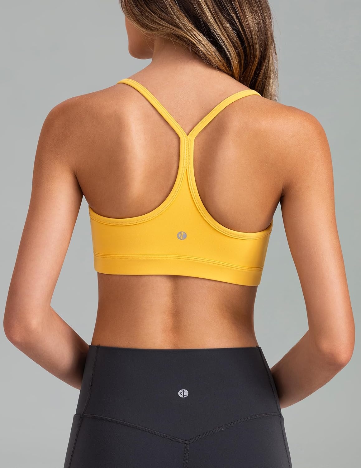image:imageColorfulkoala Womens Dreamlux Y Back Sports Bra Low Impact Padded Workout Top with Built in Bra AC CupsBlazing Yellow