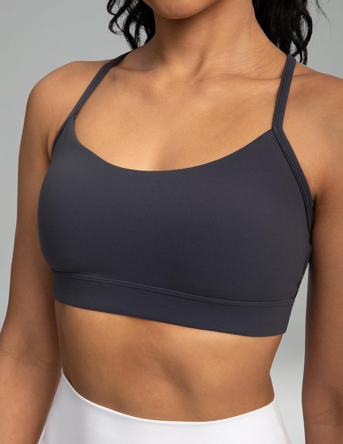 image:imageColorfulkoala Womens Dreamlux Y Back Sports Bra Low Impact Padded Workout Top with Built in Bra AC CupsBlue Ink