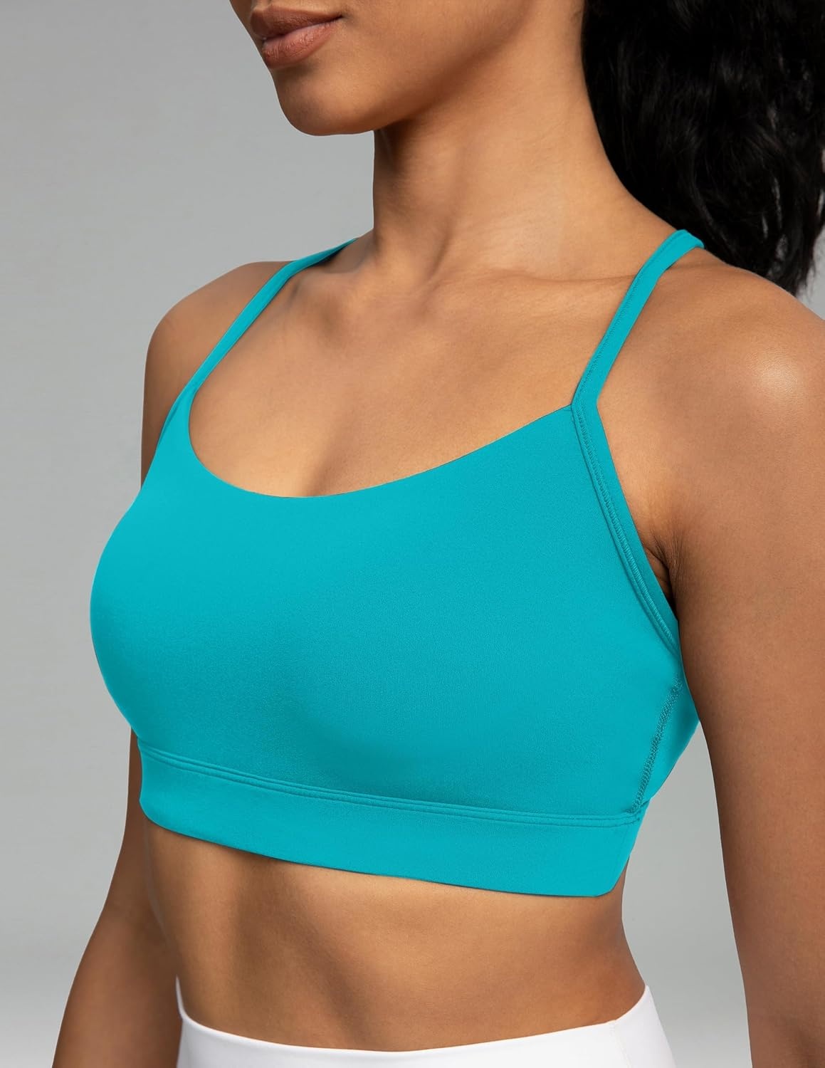 image:imageColorfulkoala Womens Dreamlux Y Back Sports Bra Low Impact Padded Workout Top with Built in Bra AC CupsCeramic Green