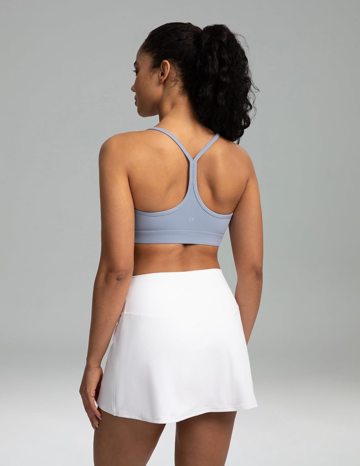 image:imageColorfulkoala Womens Dreamlux Y Back Sports Bra Low Impact Padded Workout Top with Built in Bra AC CupsChambray