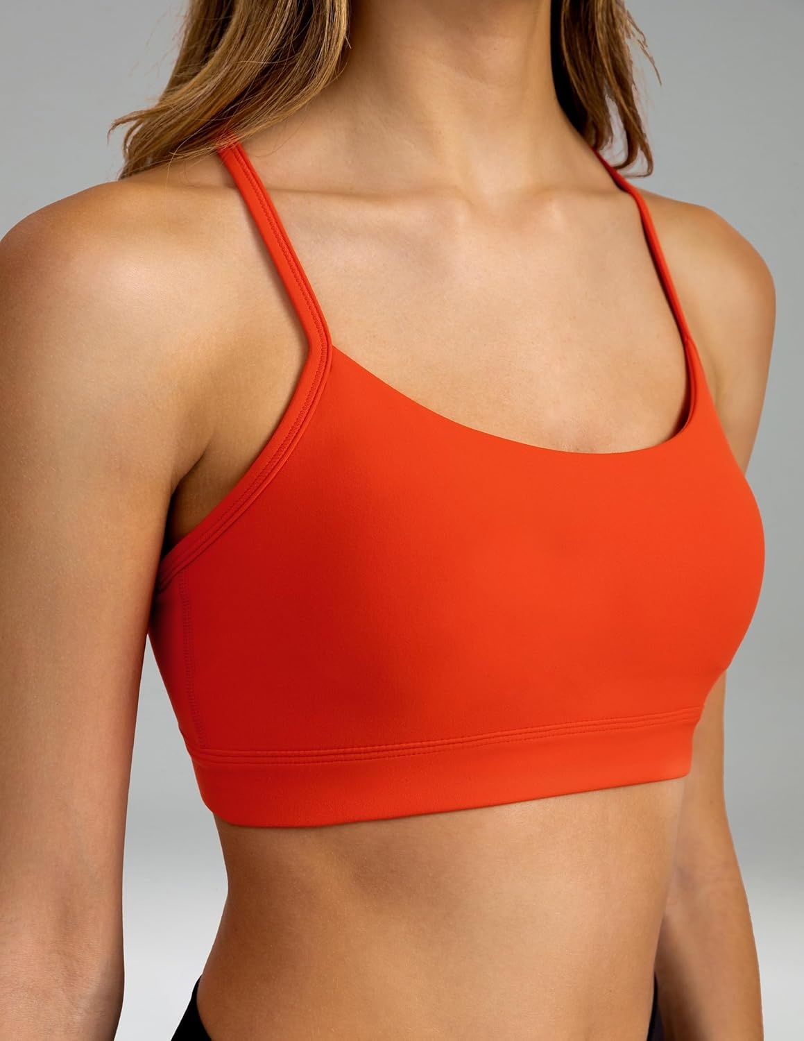 image:imageColorfulkoala Womens Dreamlux Y Back Sports Bra Low Impact Padded Workout Top with Built in Bra AC CupsCherry Tomato