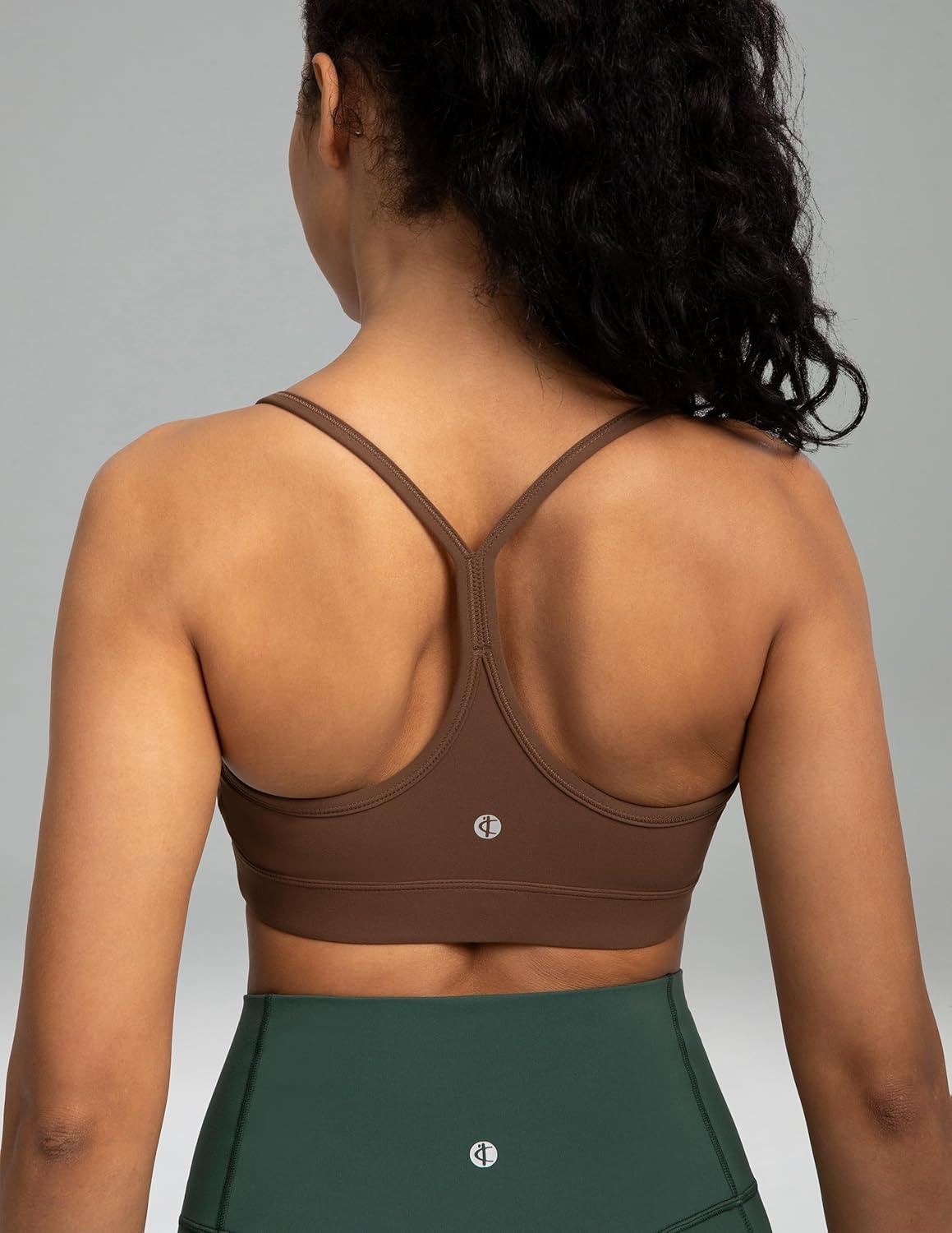 image:imageColorfulkoala Womens Dreamlux Y Back Sports Bra Low Impact Padded Workout Top with Built in Bra AC CupsCocoa