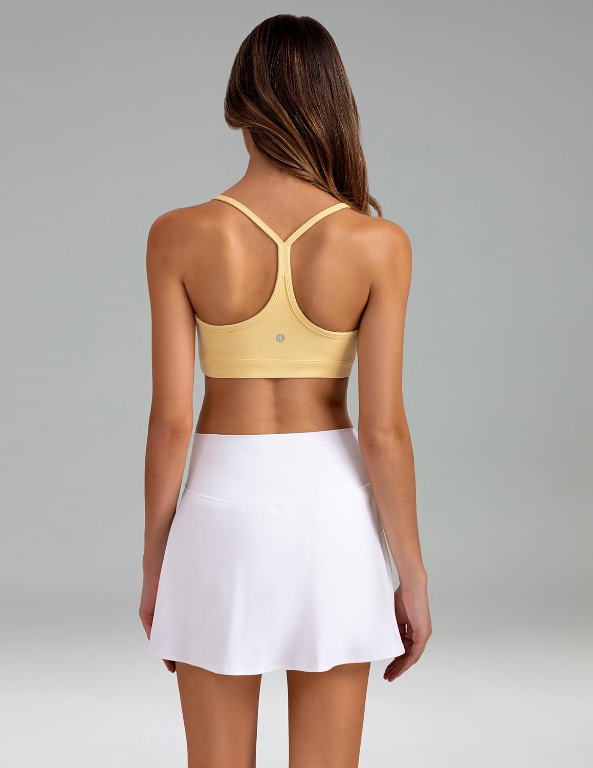 image:imageColorfulkoala Womens Dreamlux Y Back Sports Bra Low Impact Padded Workout Top with Built in Bra AC CupsCream Yellow