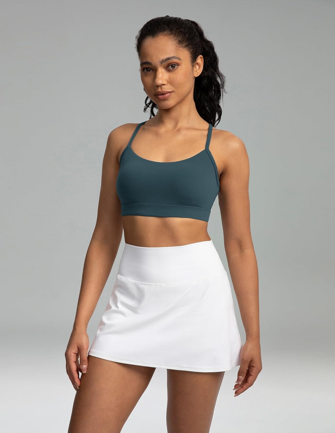 image:imageColorfulkoala Womens Dreamlux Y Back Sports Bra Low Impact Padded Workout Top with Built in Bra AC CupsDark Jasper