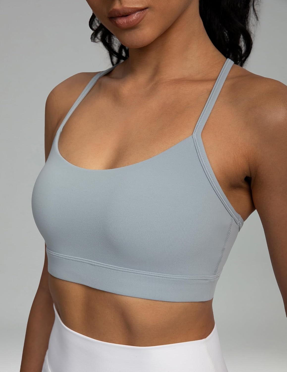image:imageColorfulkoala Womens Dreamlux Y Back Sports Bra Low Impact Padded Workout Top with Built in Bra AC CupsFaded Denim