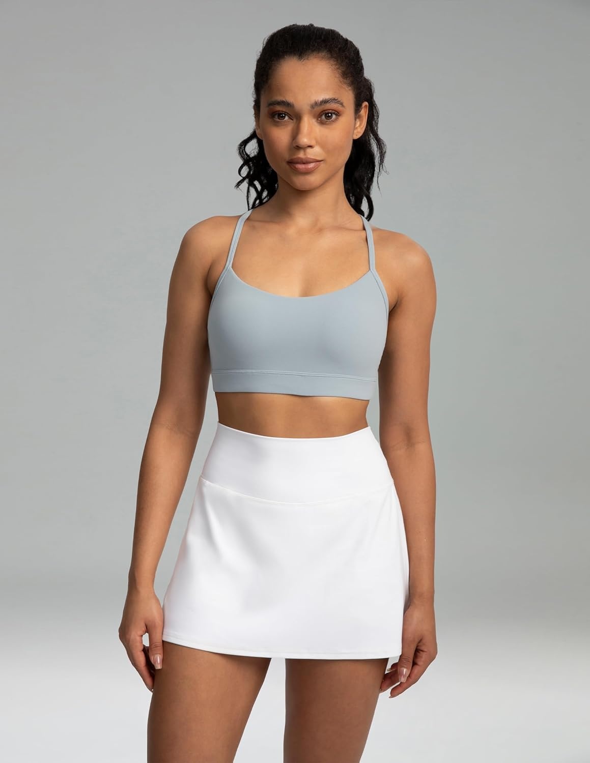 image:imageColorfulkoala Womens Dreamlux Y Back Sports Bra Low Impact Padded Workout Top with Built in Bra AC CupsFaded Denim