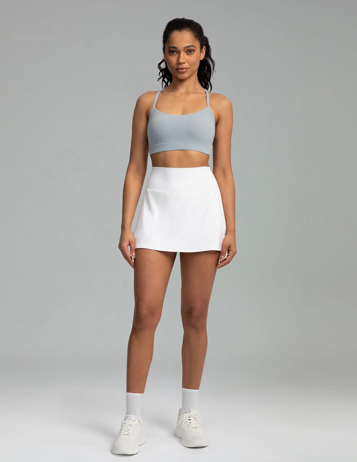 image:imageColorfulkoala Womens Dreamlux Y Back Sports Bra Low Impact Padded Workout Top with Built in Bra AC CupsFaded Denim