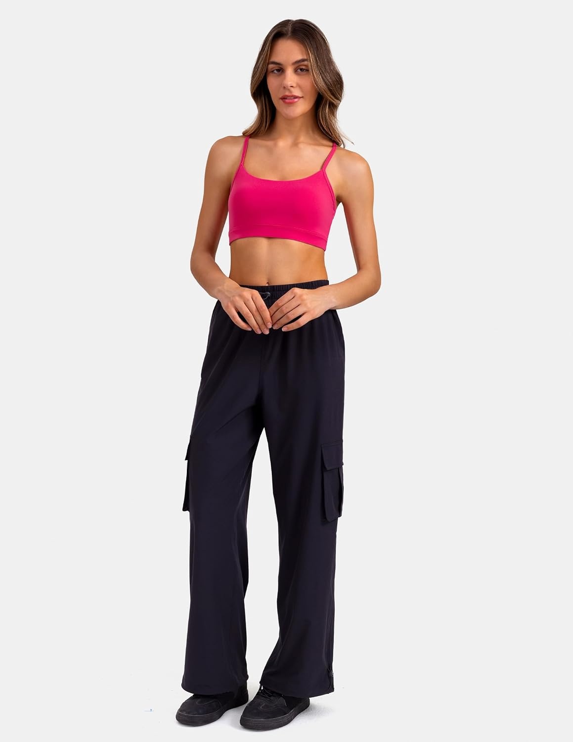 image:imageColorfulkoala Womens Dreamlux Y Back Sports Bra Low Impact Padded Workout Top with Built in Bra AC CupsRaspberry