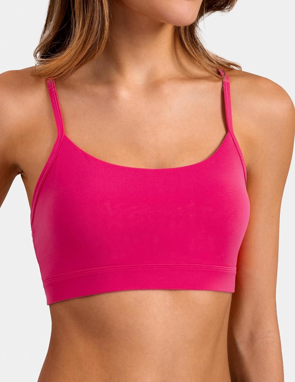 image:imageColorfulkoala Womens Dreamlux Y Back Sports Bra Low Impact Padded Workout Top with Built in Bra AC CupsRaspberry