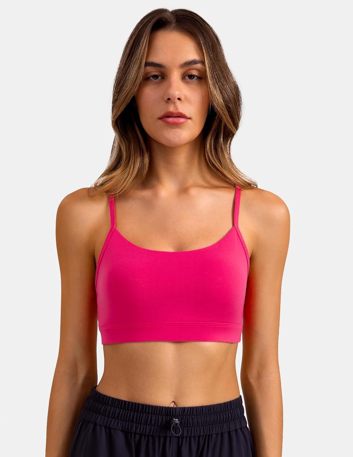 image:imageColorfulkoala Womens Dreamlux Y Back Sports Bra Low Impact Padded Workout Top with Built in Bra AC CupsRaspberry