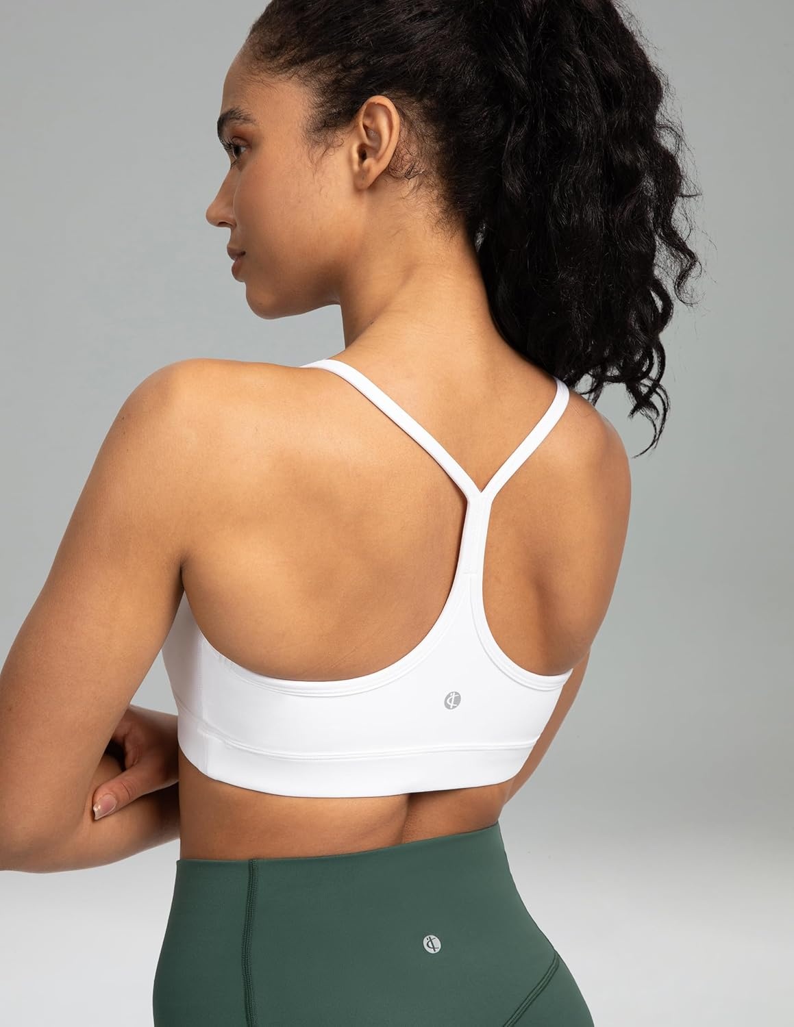 image:imageColorfulkoala Womens Dreamlux Y Back Sports Bra Low Impact Padded Workout Top with Built in Bra AC CupsWhite