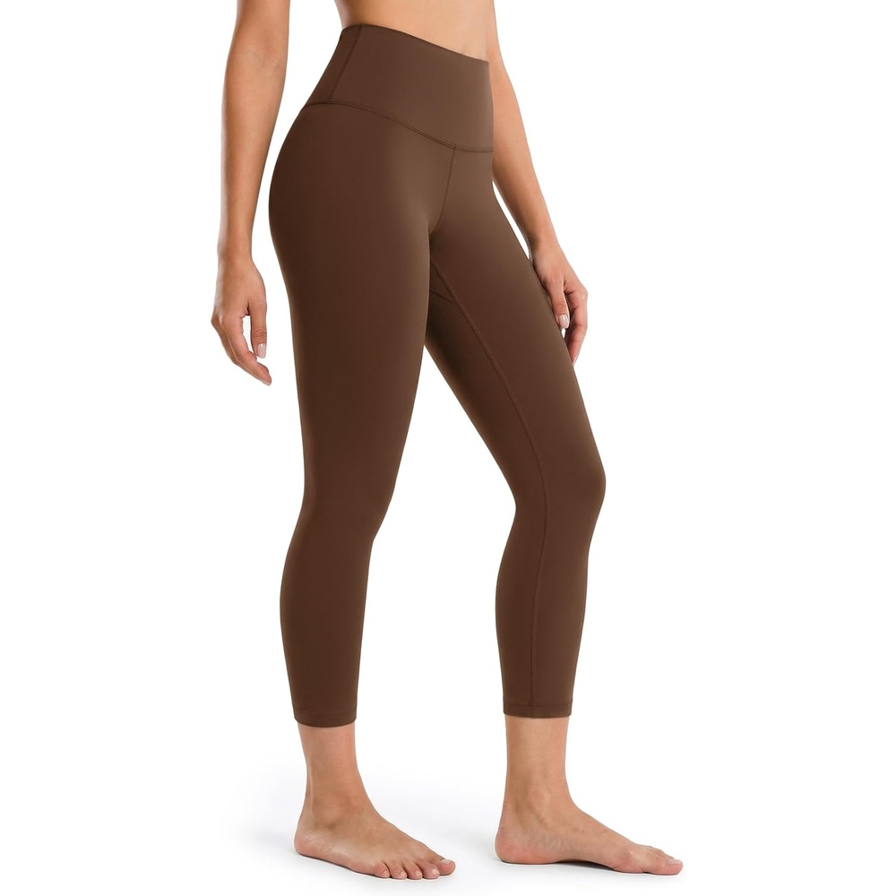 image:imageColorfulkoala Dreamlux High Waisted Leggings for Women with 21 Inseam Tummy Control Buttery Soft Capri Yoga PantsCocoa