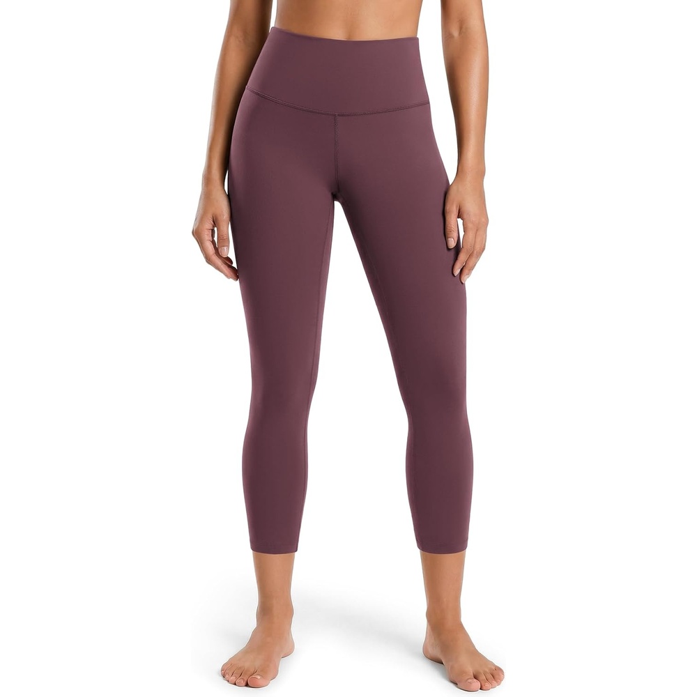 image:imageColorfulkoala Dreamlux High Waisted Leggings for Women with 21 Inseam Tummy Control Buttery Soft Capri Yoga PantsPlum Red