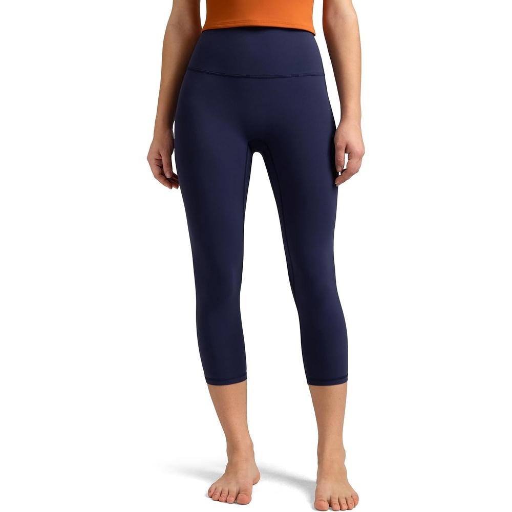 image:imageColorfulkoala Dreamlux No Front Seam Leggings for Women High Waisted Capris 21 Inseam Yoga PantsEclipse