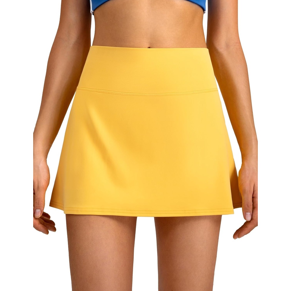 image:imageColorfulkoala Dreamlux Skirts for Women High Rise Athletic Golf Tennis Skorts Builtin Shorts with PocketsBlazing Yellow