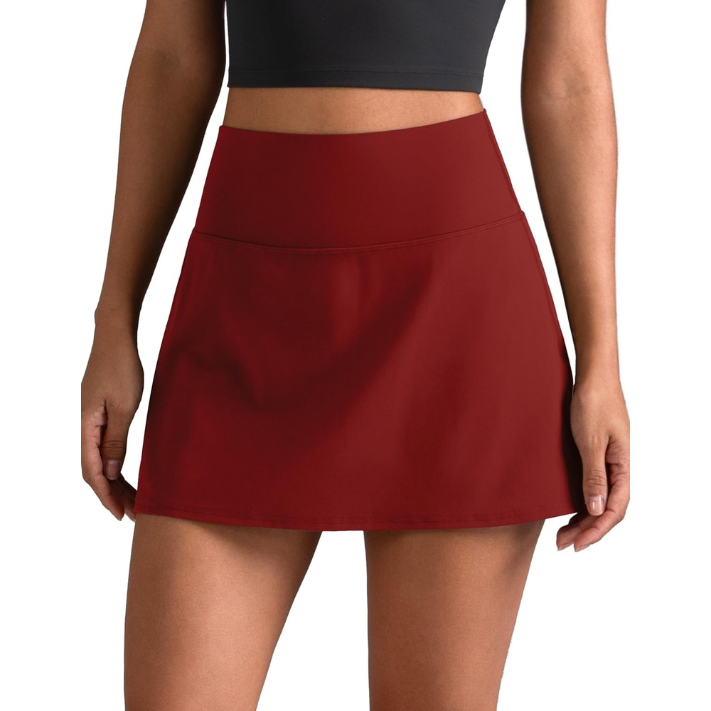 image:imageColorfulkoala Dreamlux Skirts for Women High Rise Athletic Golf Tennis Skorts Builtin Shorts with PocketsMerlot