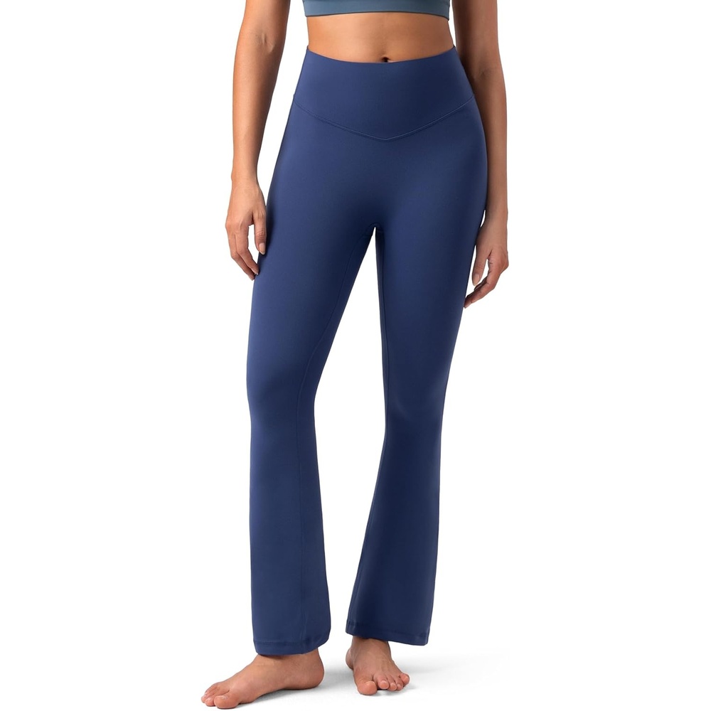 image:imageColorfulkoala No Front Seam Flare Leggings Dreamlux HighWaisted Workout Yoga Pants for Women 275 295 315 InseamBaleine Blue