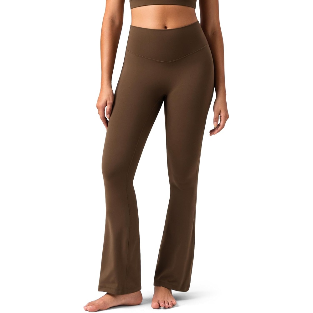 image:imageColorfulkoala No Front Seam Flare Leggings Dreamlux HighWaisted Workout Yoga Pants for Women 275 295 315 InseamCocoa
