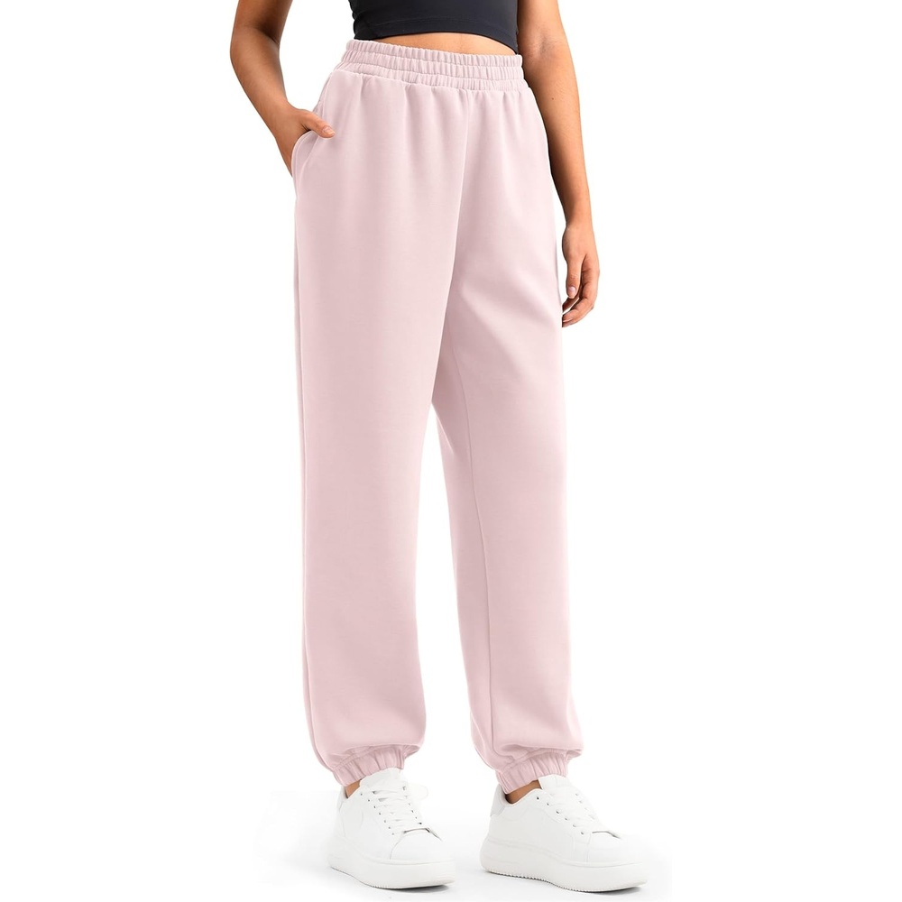 image:imageColorfulkoala Velvra Modal Fleece Lined Joggers for Women High Waisted Thermal Winter Sweatpants Pants with PocketsCrystal Pink