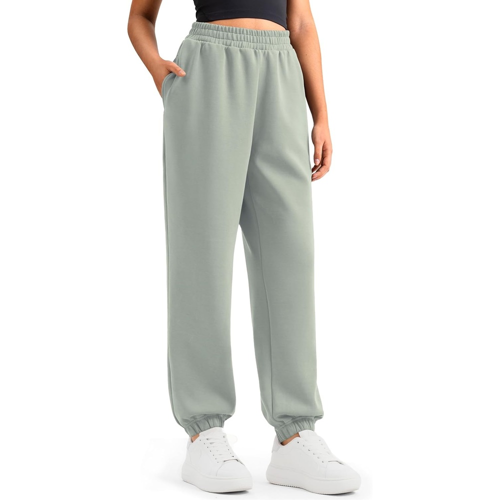 image:imageColorfulkoala Velvra Modal Fleece Lined Joggers for Women High Waisted Thermal Winter Sweatpants Pants with PocketsDesert Sage