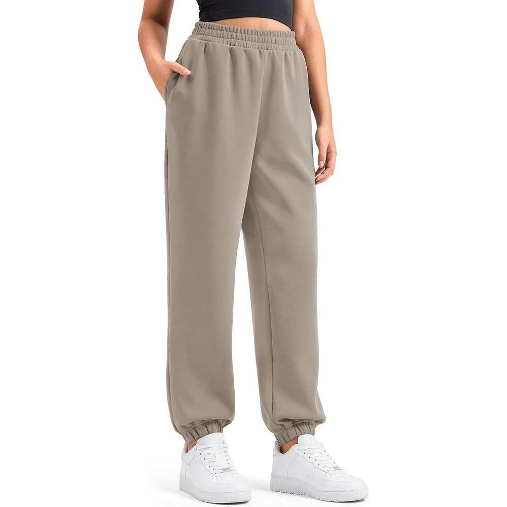 image:imageColorfulkoala Velvra Modal Fleece Lined Joggers for Women High Waisted Thermal Winter Sweatpants Pants with PocketsPlaza Taupe