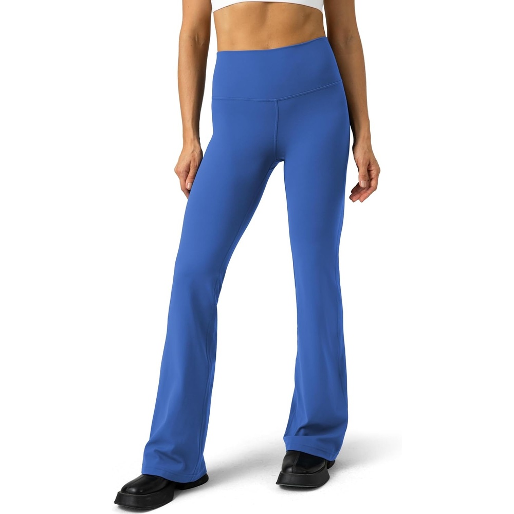 image:imageColorfulkoala Womens Dreamlux Workout Flared Leggings High Waisted Wide Leg Bootcut Yoga Pants 295 315 InseamBaleine Blue