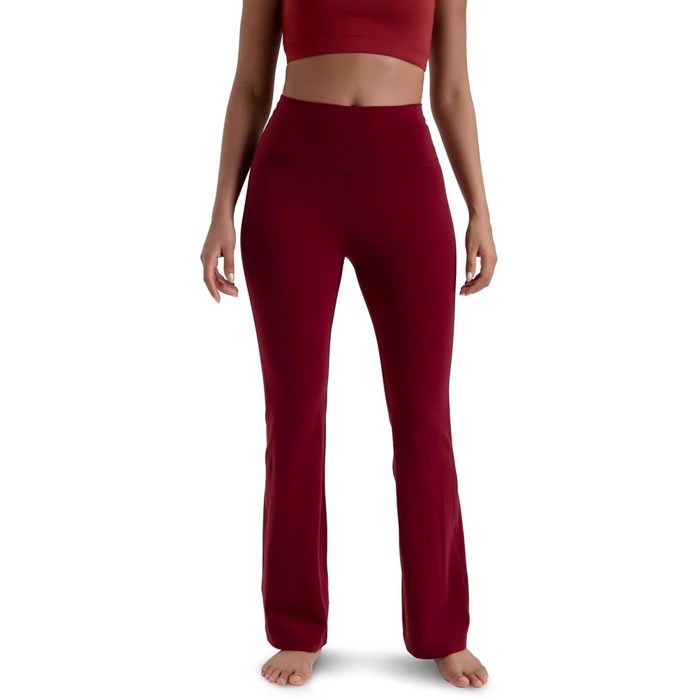 image:imageColorfulkoala Womens Dreamlux Workout Flared Leggings High Waisted Wide Leg Bootcut Yoga Pants 295 315 InseamCabernet