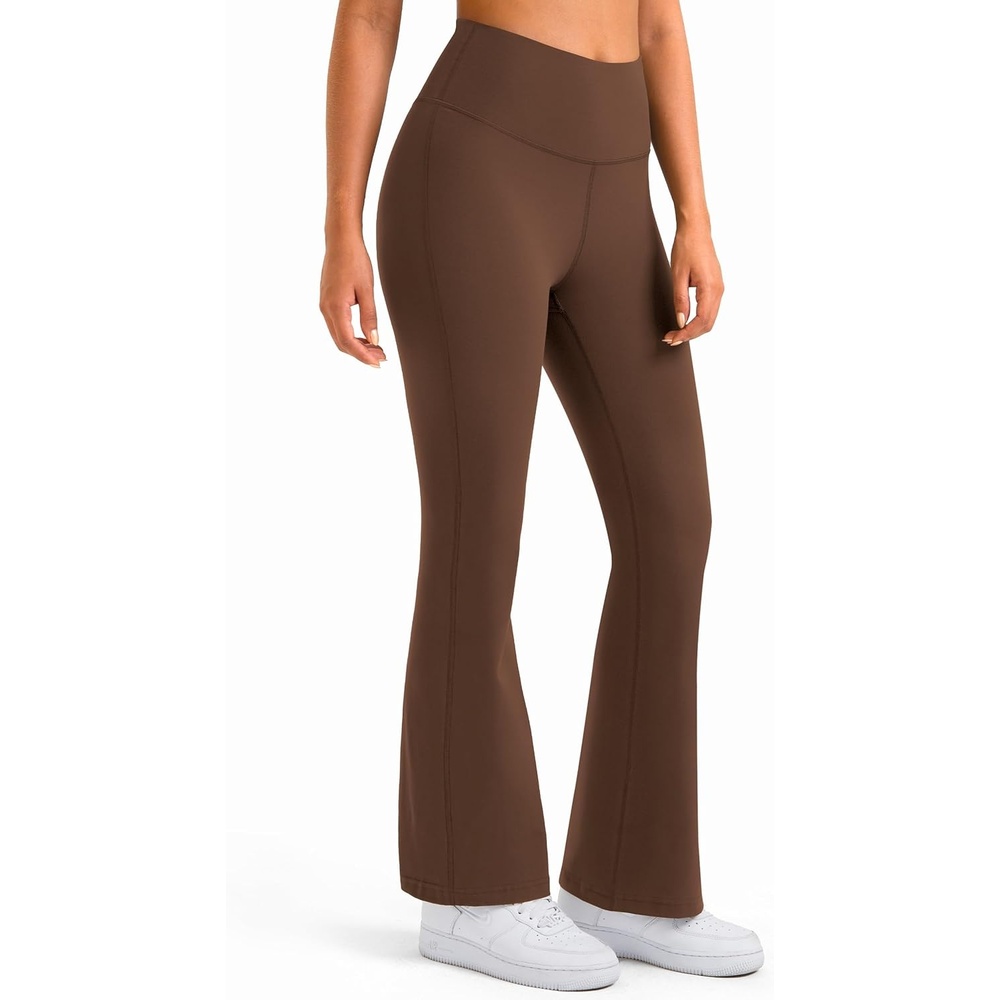 image:imageColorfulkoala Womens Dreamlux Workout Flared Leggings High Waisted Wide Leg Bootcut Yoga Pants 295 315 InseamCocoa