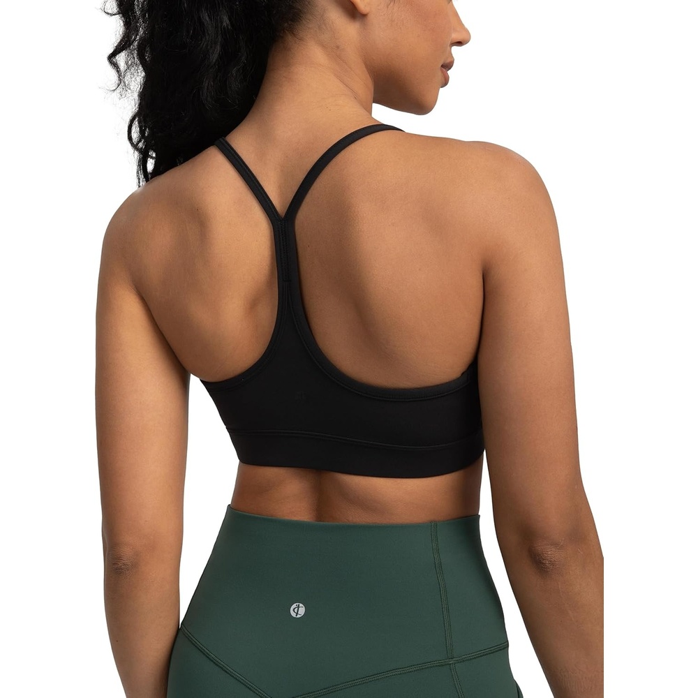 image:imageColorfulkoala Womens Dreamlux Y Back Sports Bra Low Impact Padded Workout Top with Built in Bra AC CupsBlack