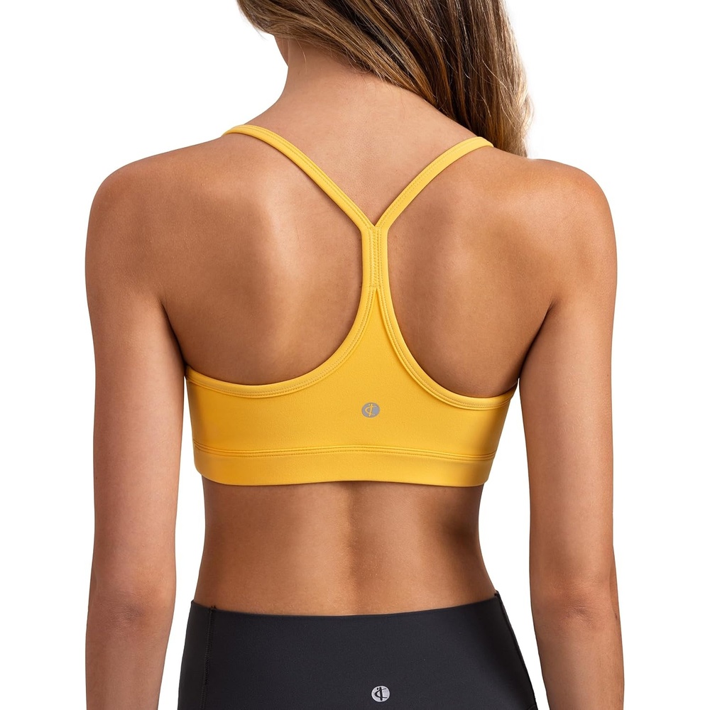 image:imageColorfulkoala Womens Dreamlux Y Back Sports Bra Low Impact Padded Workout Top with Built in Bra AC CupsBlazing Yellow